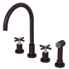 Rubinet Widespread Kitchen Set with LaSalle Spout with Hand Spray Oil Rubbed Bronze