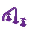 Rubinet Widespread Kitchen Set with Genesis Spout Purple Haze