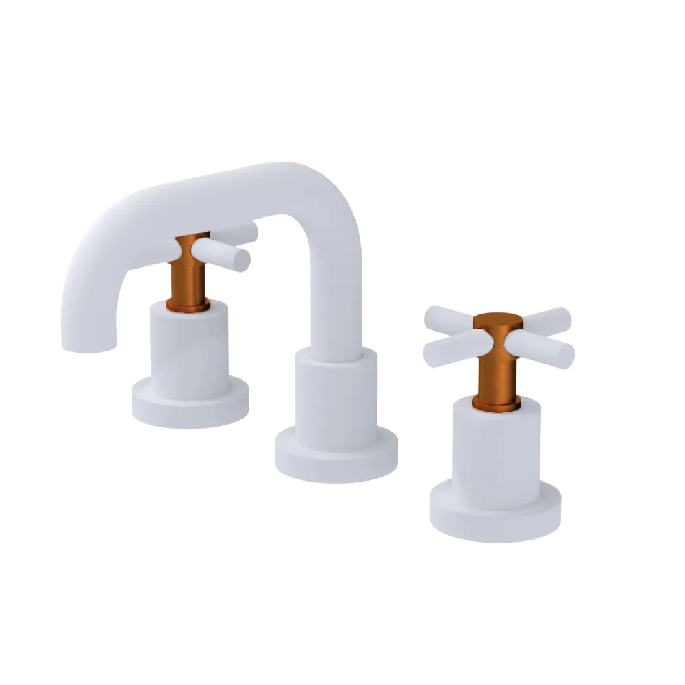Rubinet Widespread Lav. Set. (less drain) Matt White