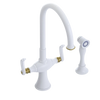 Rubinet Two Handle Single Hole Kitchen Set with Hand Spray White