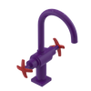 Rubinet Single Hole Dual Handle Lav. Set. (less drain) Purple Haze