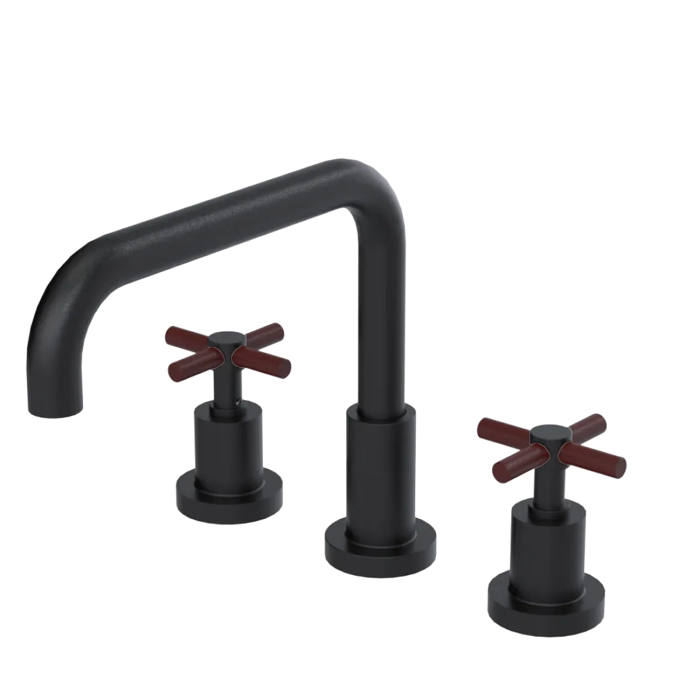 Rubinet Widespread Kitchen Set Matt Black