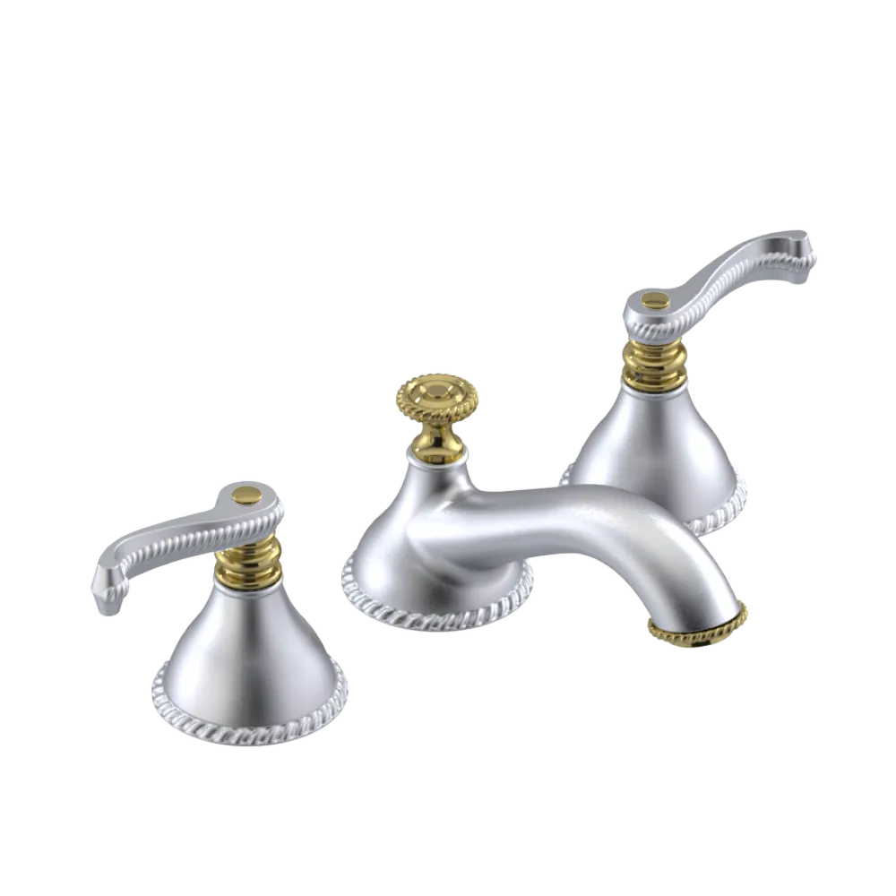 Rubinet Widespread Lav. Set. (less drain) Satin Chrome