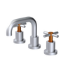 Rubinet Widespread Lav. Set. (less drain) Satin Chrome