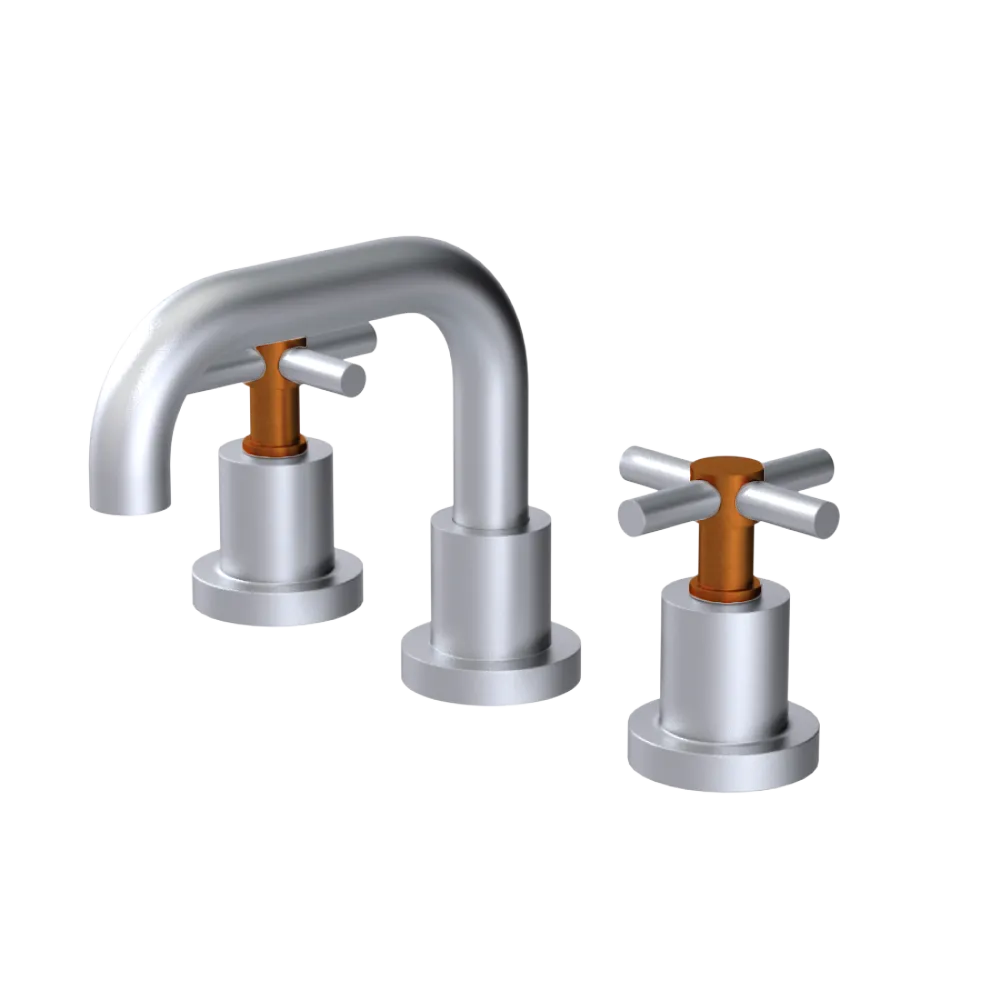 Rubinet Widespread Lav. Set. (less drain) Satin Chrome