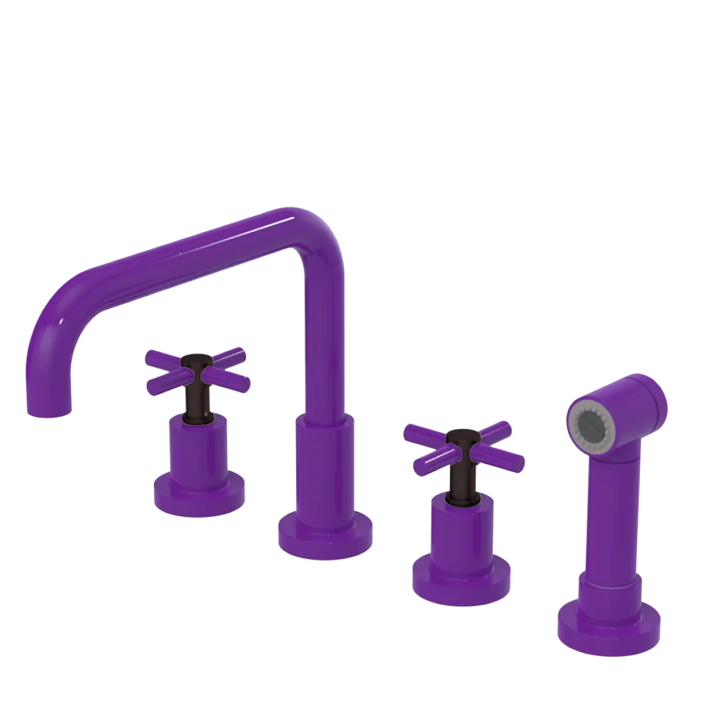 Rubinet Widespread Kitchen Set with Hand Spray Purple Haze