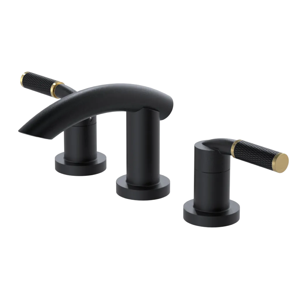Rubinet Widespread Lav. Set. (less drain) Matt Black