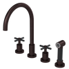 Rubinet Widespread Kitchen Set with LaSalle Spout with Hand Spray Oil Rubbed Bronze