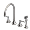 Rubinet Widespread Kitchen Set with Hand Spray Polished Nickel