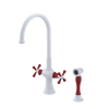 Rubinet Two Handle Single Hole Kitchen Set with Hand Spray White
