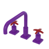 Rubinet Widespread Kitchen Set with Genesis Spout Purple Haze