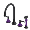 Rubinet Widespread Kitchen Set with Hand Spray Matt Black