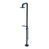 Rubinet Pressure Balance Outdoor Shower with Foot Rinse & 10" Shower Head (with shelf) - 304 Stainless Steel Matt Black