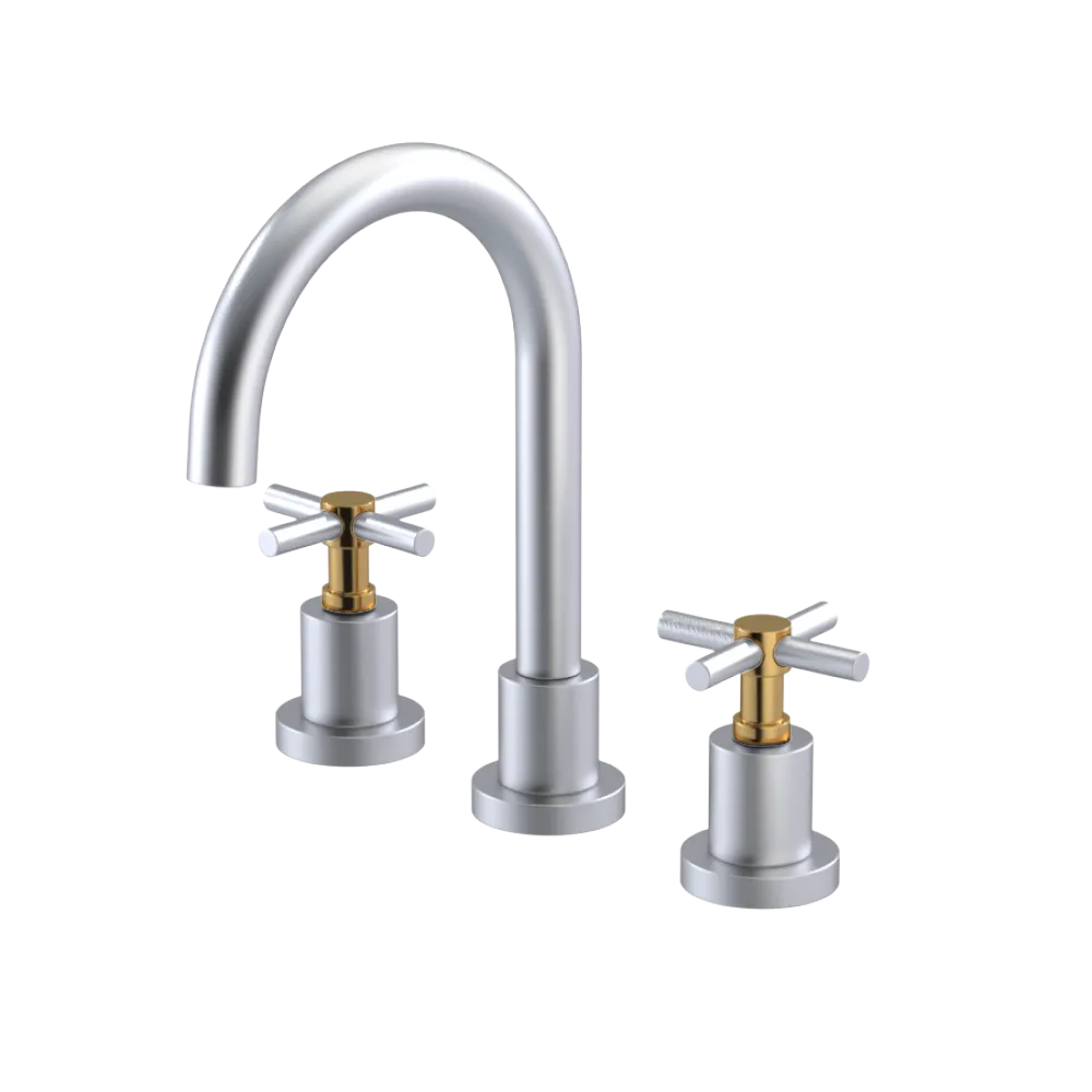 Rubinet Widespread Lav. Set. (less drain) Satin Chrome