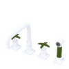 Rubinet Widespread Kitchen Set with Genesis Spout with Hand Spray Matt White