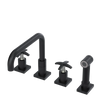 Rubinet Widespread Kitchen Set with Genesis Spout with Hand Spray Matt Black