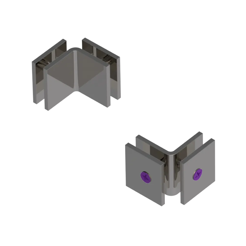 Rubinet 90 Glass to Glass Open Face Polished Nickel