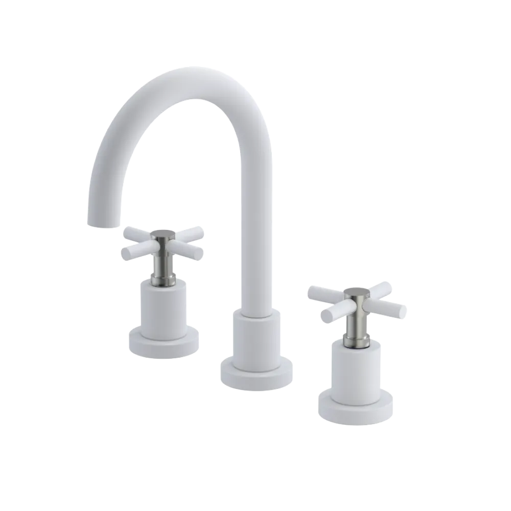 Rubinet Widespread Lav. Set. (less drain) Matt White