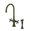 Rubinet Two Handle Single Hole Kitchen Set with Hand Spray Green Envy