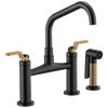 Brizo Bridge Faucet With Angled Spout And Industrial Handle