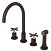 Rubinet Widespread Kitchen Set with LaSalle Spout with Hand Spray Oil Rubbed Bronze