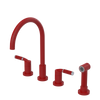 Rubinet Widespread Kitchen Set with Hand Spray Maroon