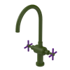 Rubinet Two Handle Single Hole Kitchen Set with LaSalle Spout Green Envy
