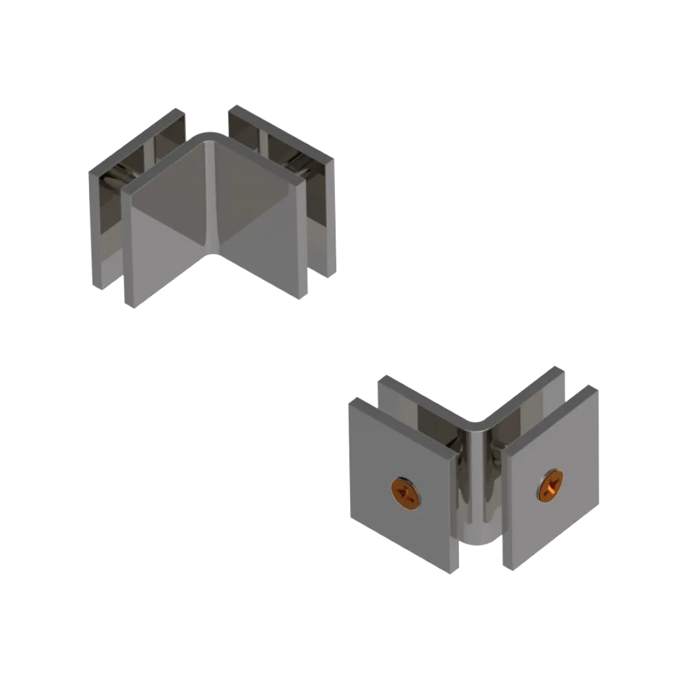 Rubinet 90 Glass to Glass Open Face Polished Nickel