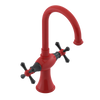Rubinet Single Hole Dual Handle Lav. Set. (less drain) Red