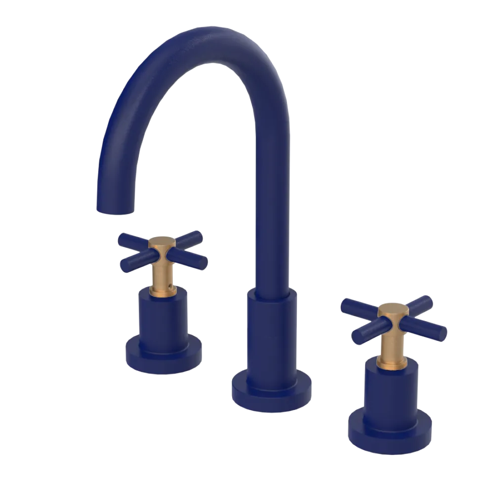 Rubinet Widespread Kitchen Set with LaSalle Spout Midnight Blue