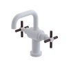 Rubinet Single Hole Dual Handle Lav. Set. (less drain) White