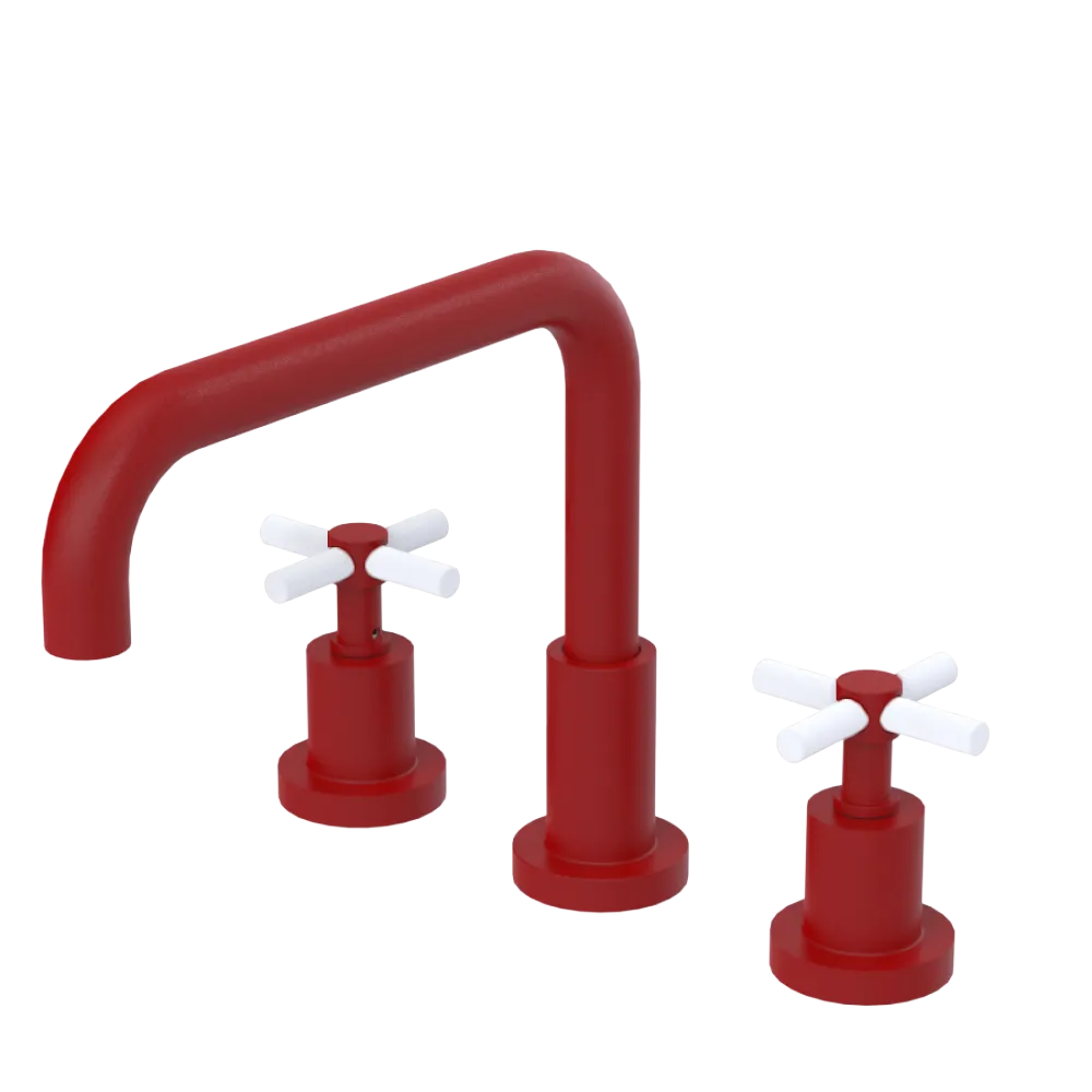 Rubinet Widespread Kitchen Set Maroon