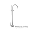 Baril Floor-mounted tub filler with hand shower (without handle)