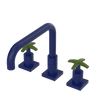 Rubinet Widespread Kitchen Set with Genesis Spout Midnight Blue