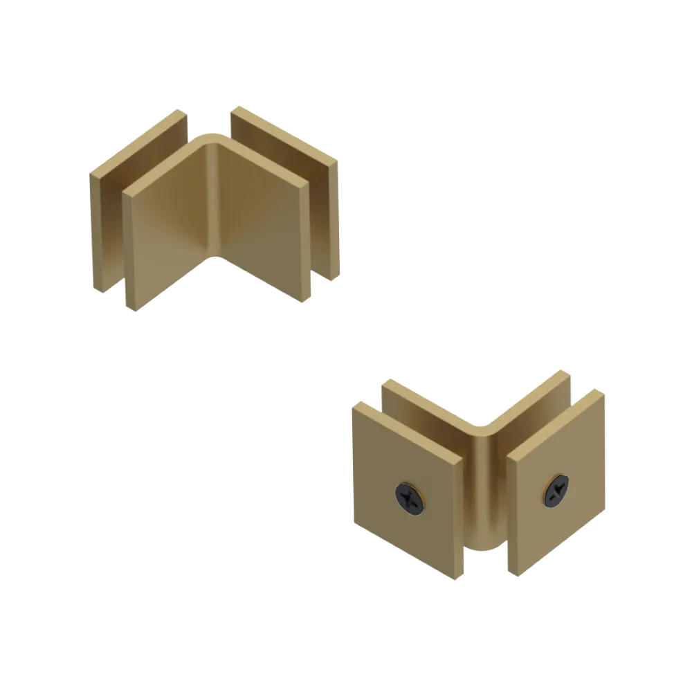 Rubinet 90 Glass to Glass Open Face Satin Brass