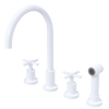Rubinet Widespread Kitchen Set with LaSalle Spout with Hand Spray White
