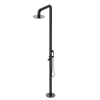 Rubinet Pressure Balance Outdoor Shower with Hand Held Shower & 10" Shower Head - 304 Stainless Steel Matt Black