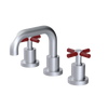 Rubinet Widespread Lav. Set. (less drain) Satin Chrome