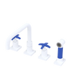 Rubinet Widespread Kitchen Set with Genesis Spout with Hand Spray Matt White