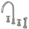 Rubinet Widespread Kitchen Set with LaSalle Spout with Hand Spray Satin Nickel