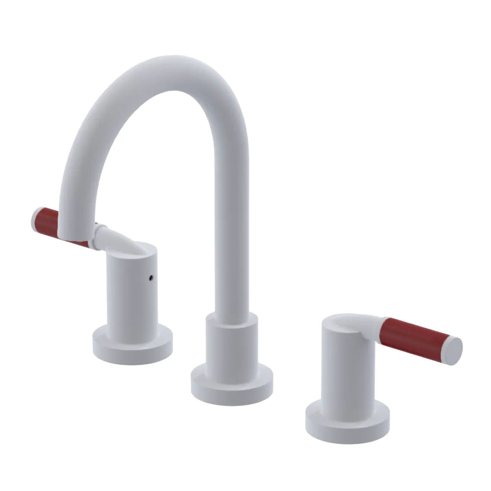 Rubinet Widespread Lav set (less drain) Matt White