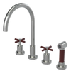 Rubinet Widespread Kitchen Set with LaSalle Spout with Hand Spray Satin Nickel
