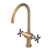 Rubinet Two Handle Single Hole Kitchen Set with LaSalle Spout Satin Gold