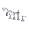 ROHL Acqui 4-Hole Deck Mount Column Spout Tub Filler With Handshower