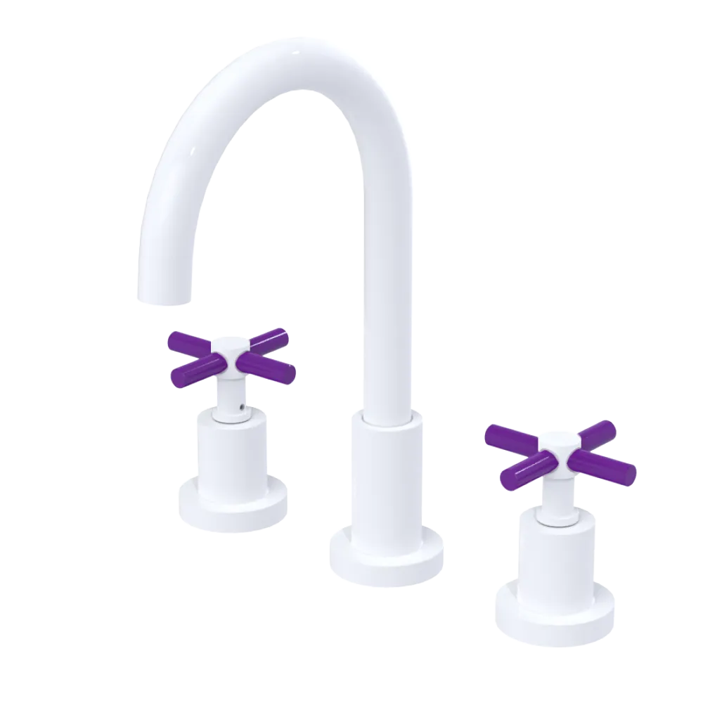Rubinet Widespread Kitchen Set with LaSalle Spout White