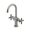 Rubinet Single Hole Dual Handle Lav. Set with LaSalle Spout (less drain) Satin Nickel