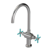 Rubinet Two Handle Single Hole Kitchen Set with LaSalle Spout Polished Nickel