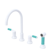 Rubinet Widespread Kitchen Set with Hand Spray White
