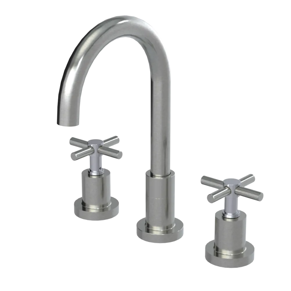 Rubinet Widespread Kitchen Set with LaSalle Spout Satin Nickel
