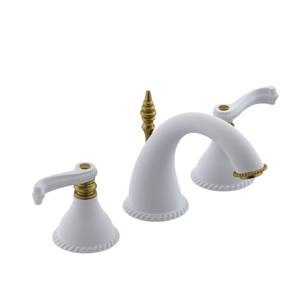 Rubinet Widespread Lav. Set. (less drain) Matt White
